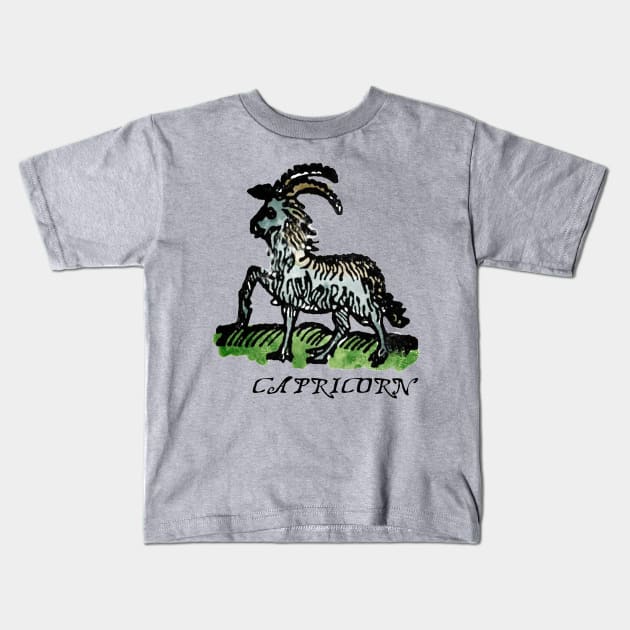 Capricorn - Medieval Astrology: Kids T-Shirt by The Blue Box